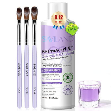 SAVILAND Acrylic Nail Liquid Kit with 240ml monomer liquid