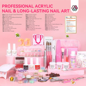 SAVILAND acrylic powders in clear, pink, and white