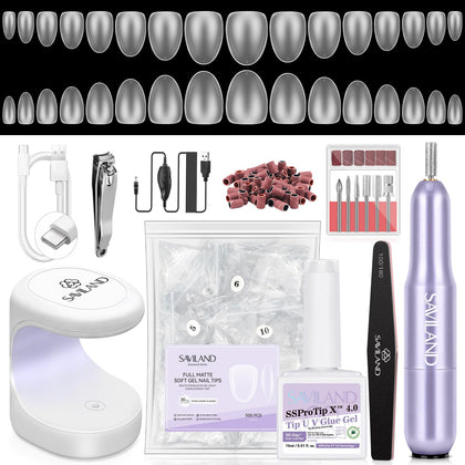 SAVILAND Advanced Gel Nail Kit packaging with nail tips and tools