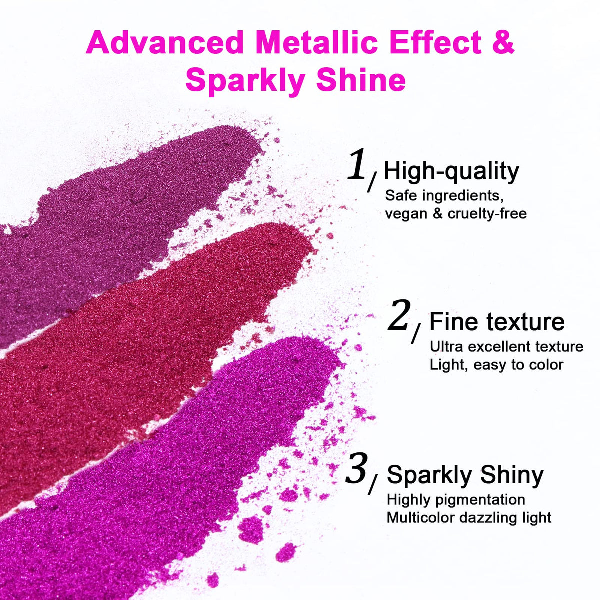 SAVILAND chrome nail powder set including sponge sticks