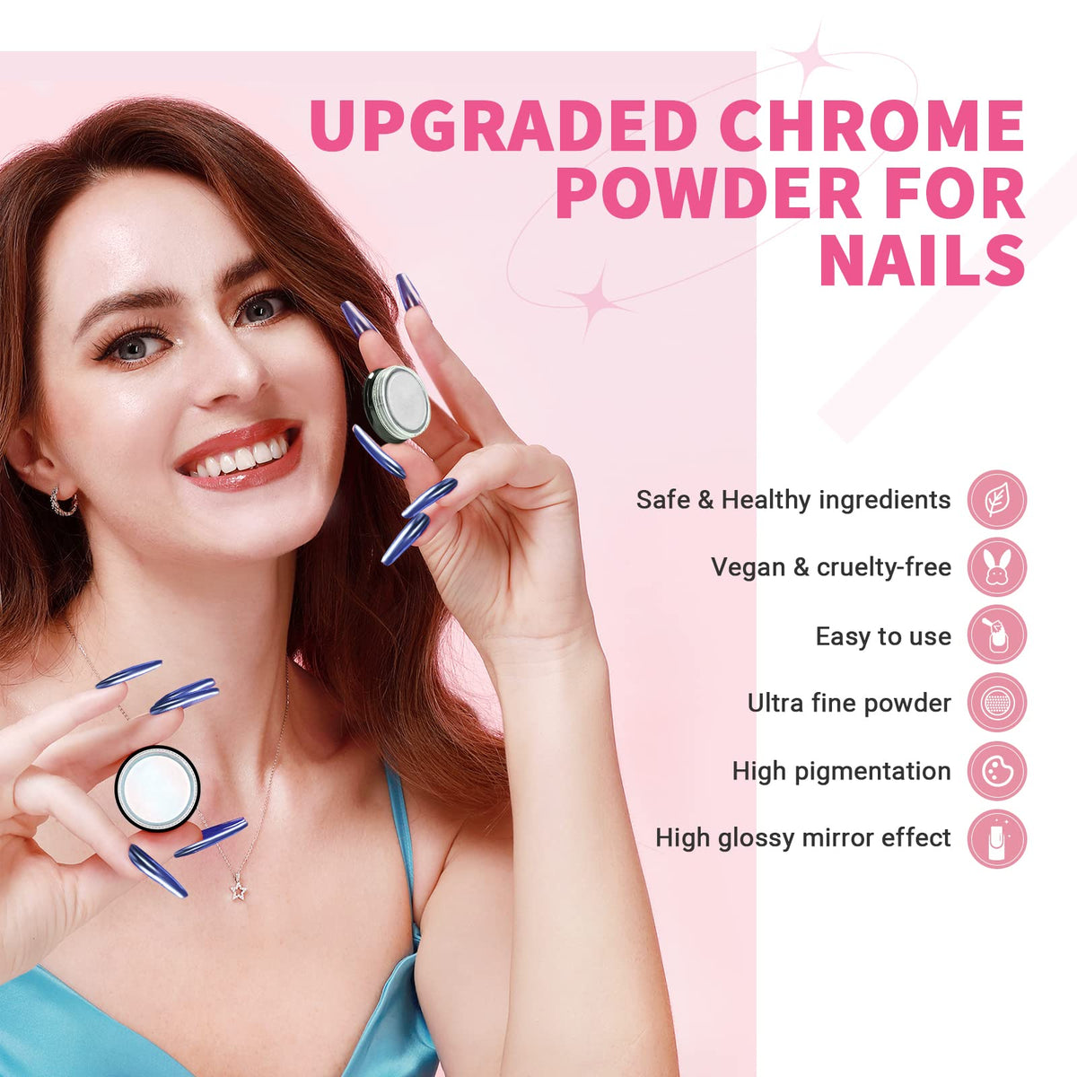 SAVILAND chrome nail powders in different colours