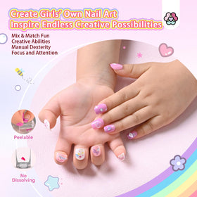 SAVILAND Creative Press on Nails in colourful designs for children