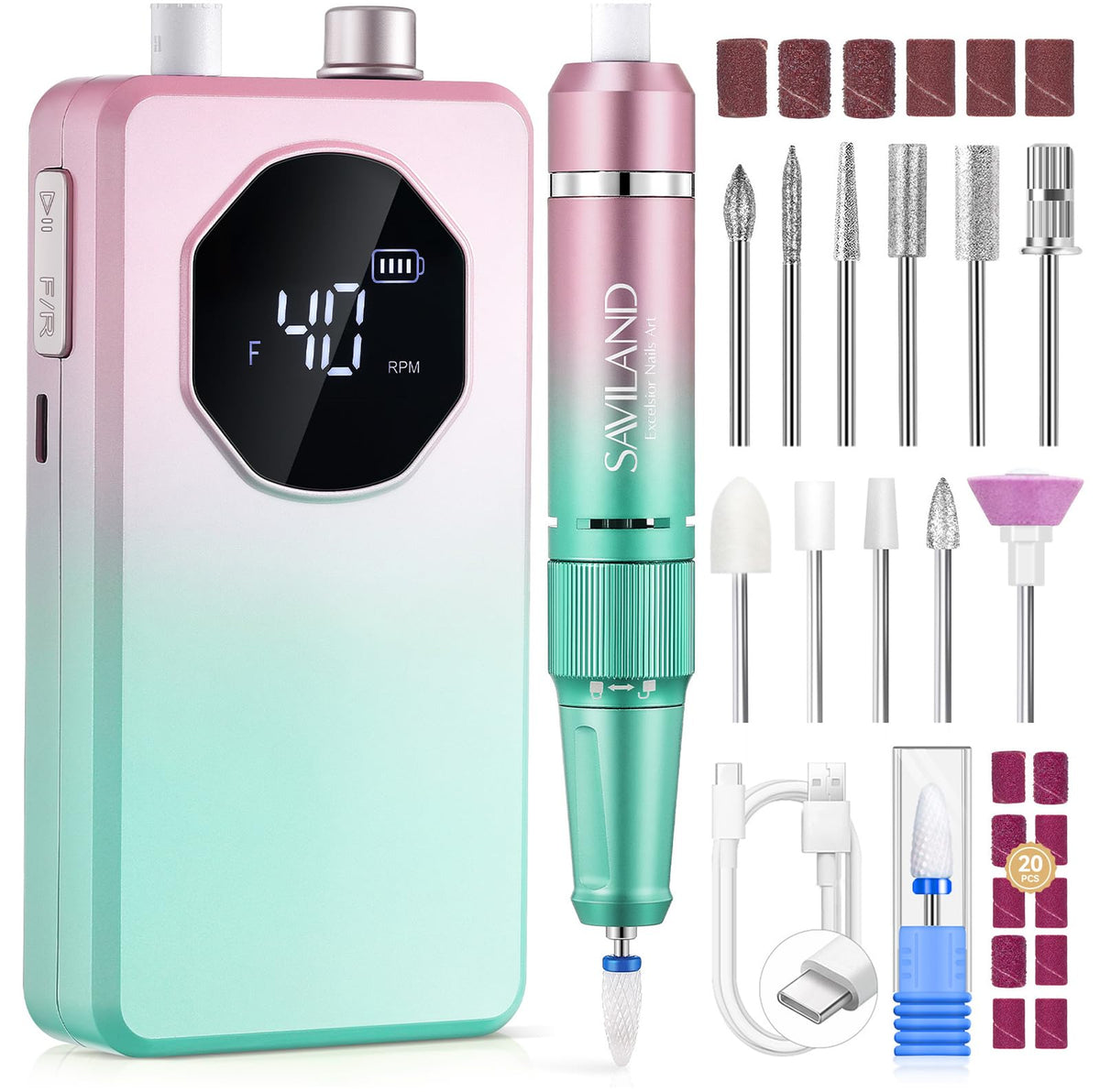 SAVILAND Electric Nail Drill front view with control buttons