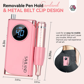 SAVILAND Electric Nail Drill in use during a manicure