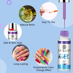 SAVILAND gel polish application on nails with two colour effects