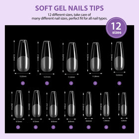 SAVILAND long coffin gel nail tips assortment