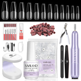 SAVILAND Long Coffin Soft Gel Nail Tips Kit packaging