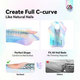 SAVILAND Long Length Nail Forms side view with numerical guidance