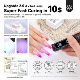 SAVILAND Mini Handheld UV Light side view showing timer buttons