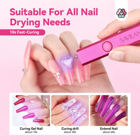 SAVILAND Mini UV LED Nail Lamp with gel polish