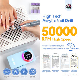 SAVILAND Nail Drill LCD display showing speed and battery