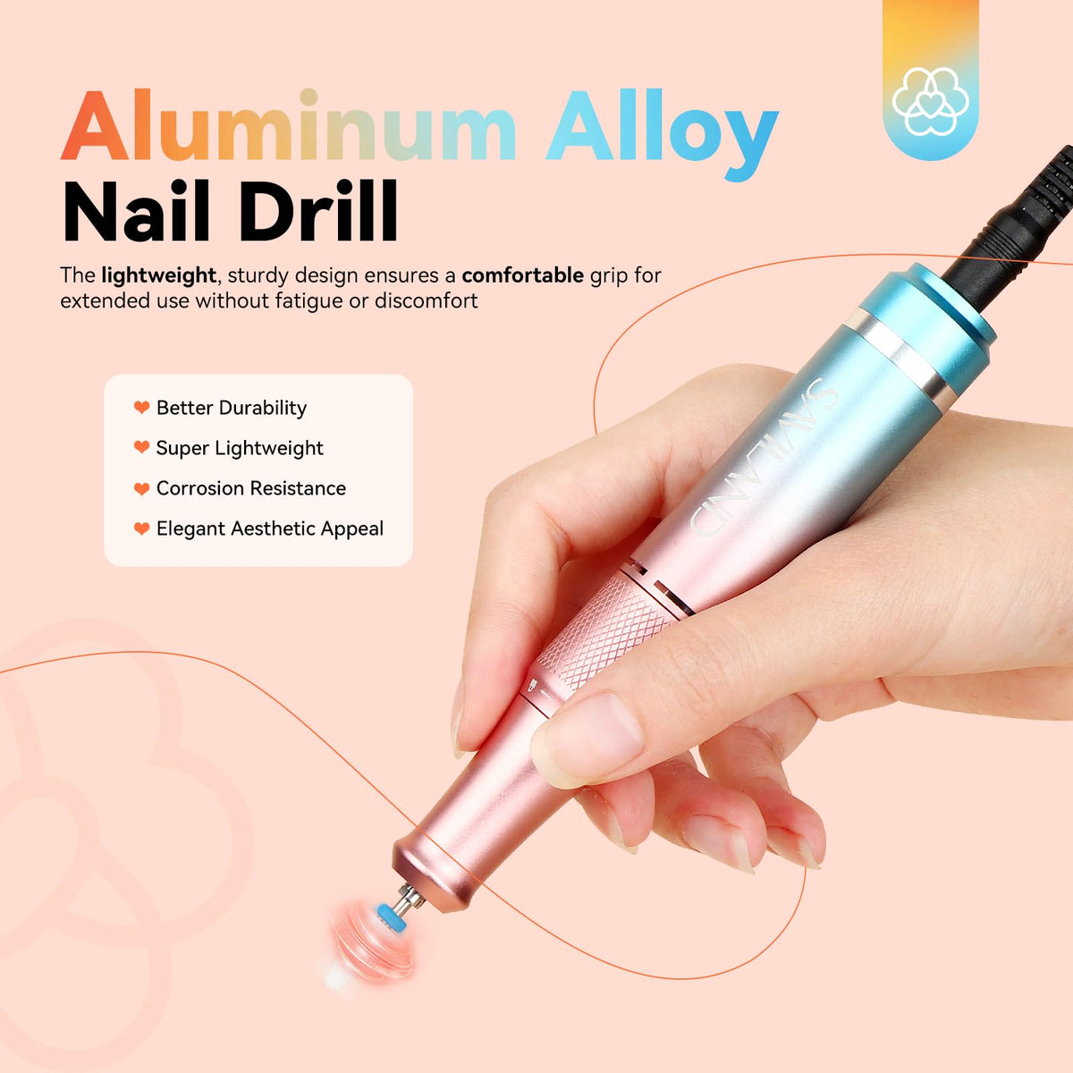SAVILAND Nail Drill showcasing lightweight design