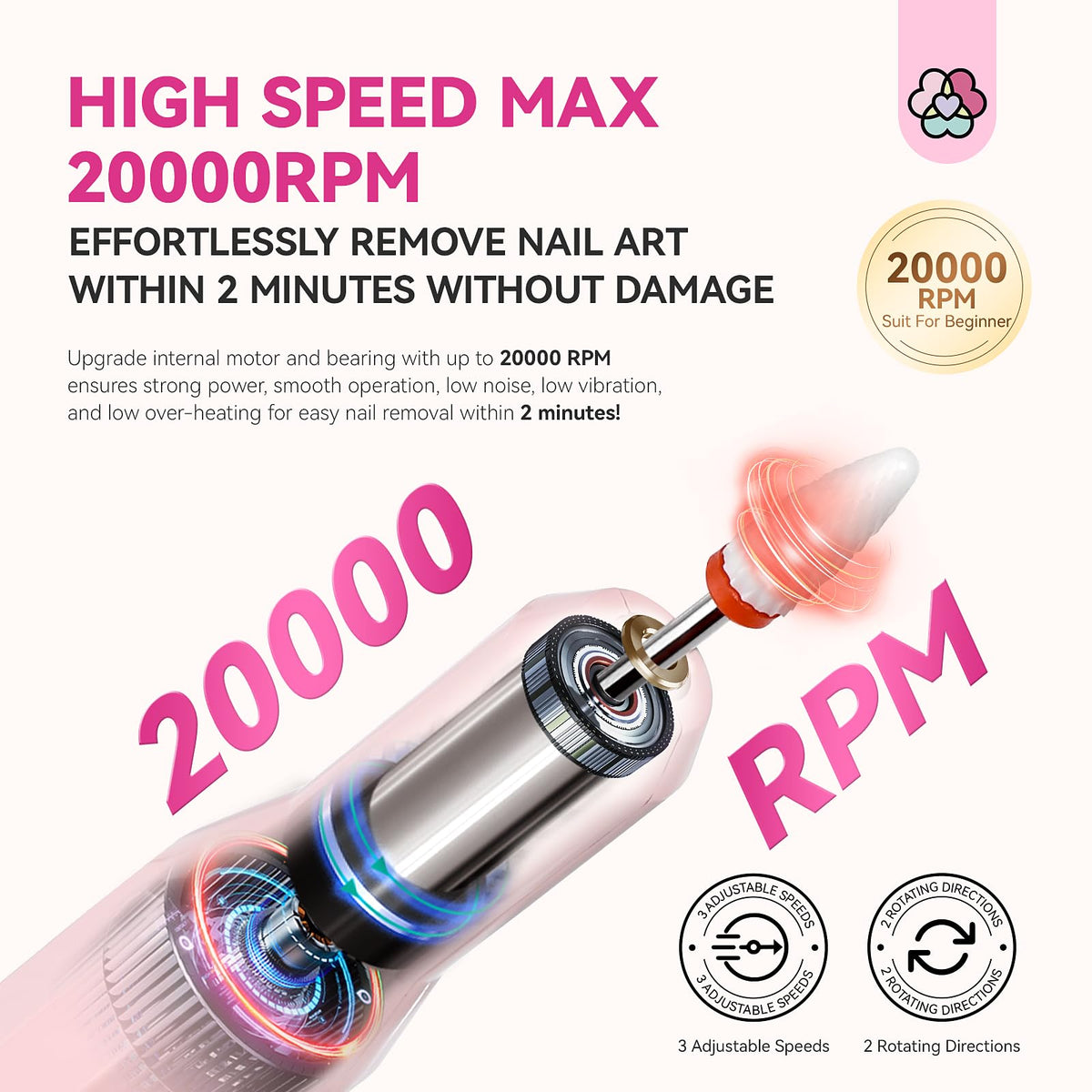 SAVILAND nail drill with Type-C charging cable