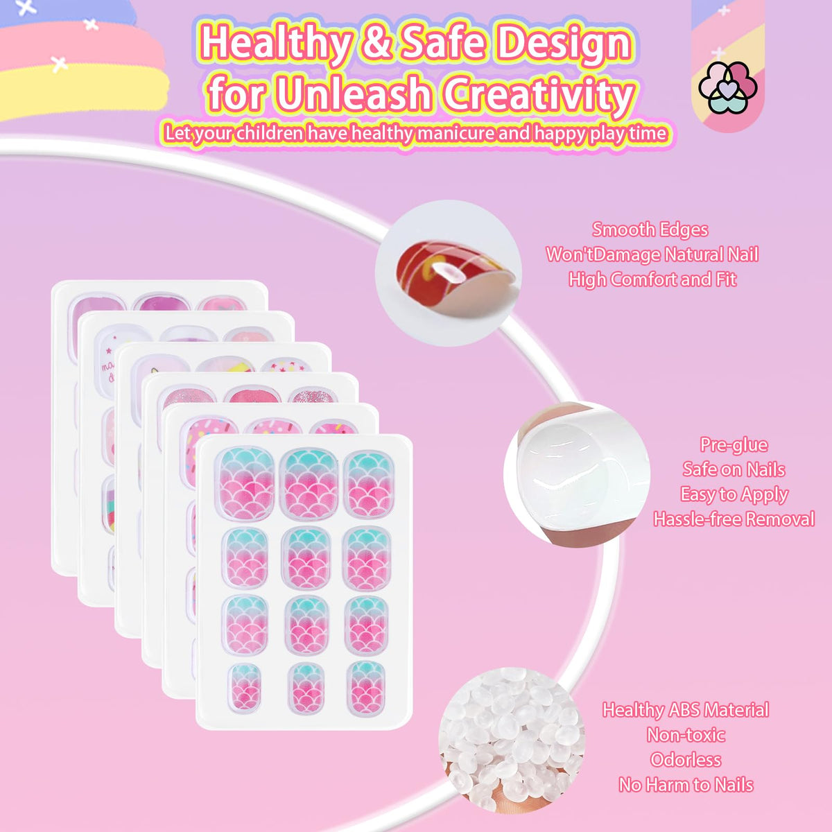 SAVILAND nail file and tweezers included with kids press on nails