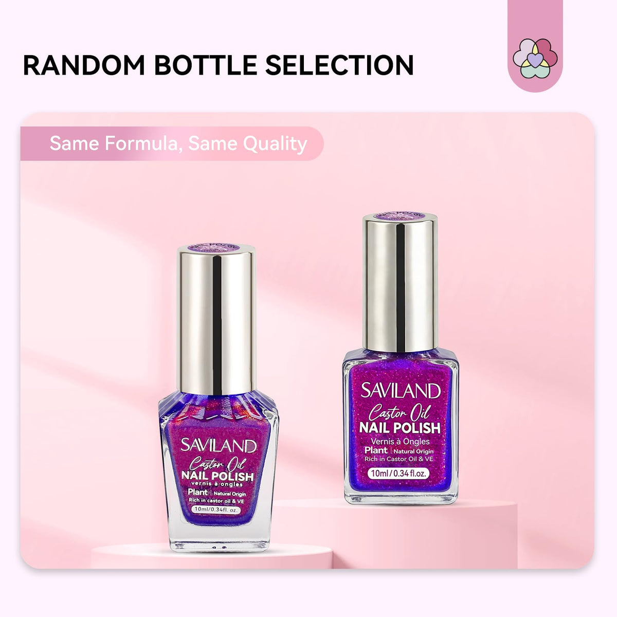 SAVILAND nail polish bottles with a cotton pad for removal