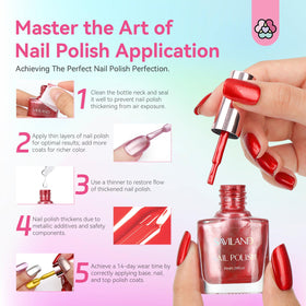 SAVILAND nail polish set displayed with base and top coat