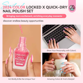 SAVILAND nail polish set with colours arranged in ombre style