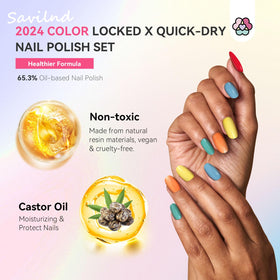 SAVILAND nail polish set with top and base coat included