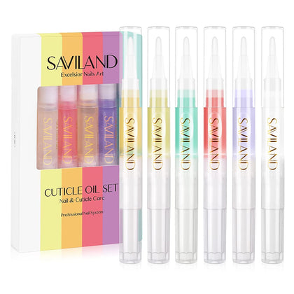 SAVILAND Natural Cuticle Oil Pen Set with six flavours