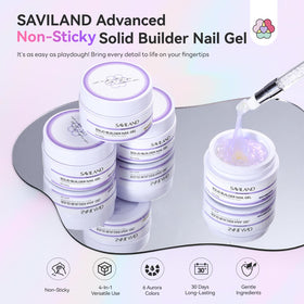 SAVILAND Non-Sticky Nail Kit packaging with 6 gel colours