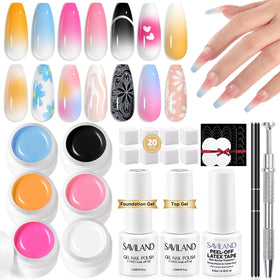 SAVILAND Ombre Gel Nail Polish Kit front view with 6 colours