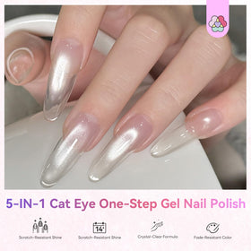 SAVILAND One-Step Gel Nail Polish 15ML Jelly Silver bottle side view