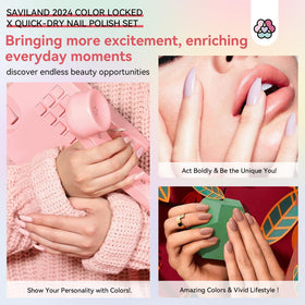 SAVILAND Quick Dry Nail Polish Set in use on nails