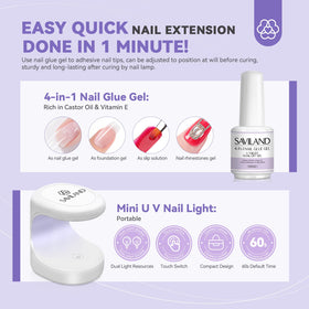 SAVILAND short coffin gel nails tips in various sizes