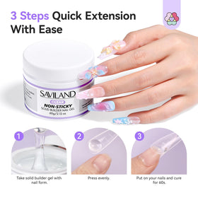 SAVILAND Solid Builder Nail Gel application on nails