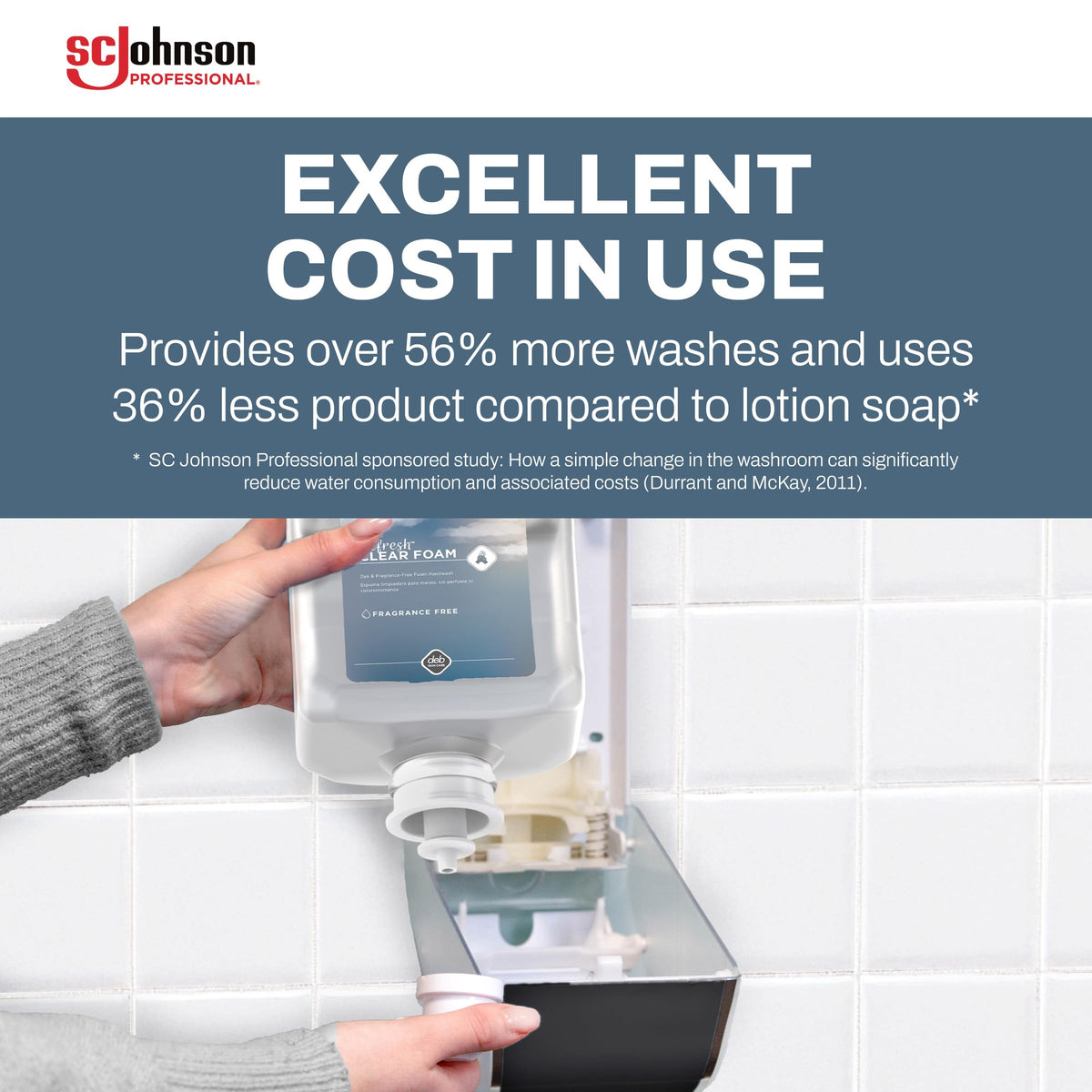 SC Johnson Professional Refresh Clear Foam Soap cartridge back view