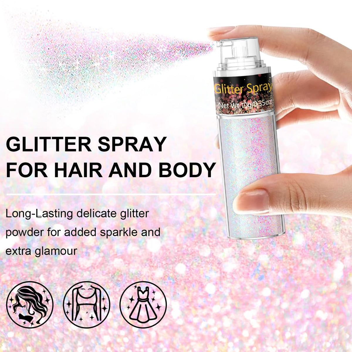 Scarman Hair and Body Glitter Spray 23g back view