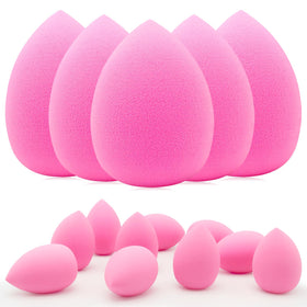 Scartink 12-piece makeup sponge set in pink, front view