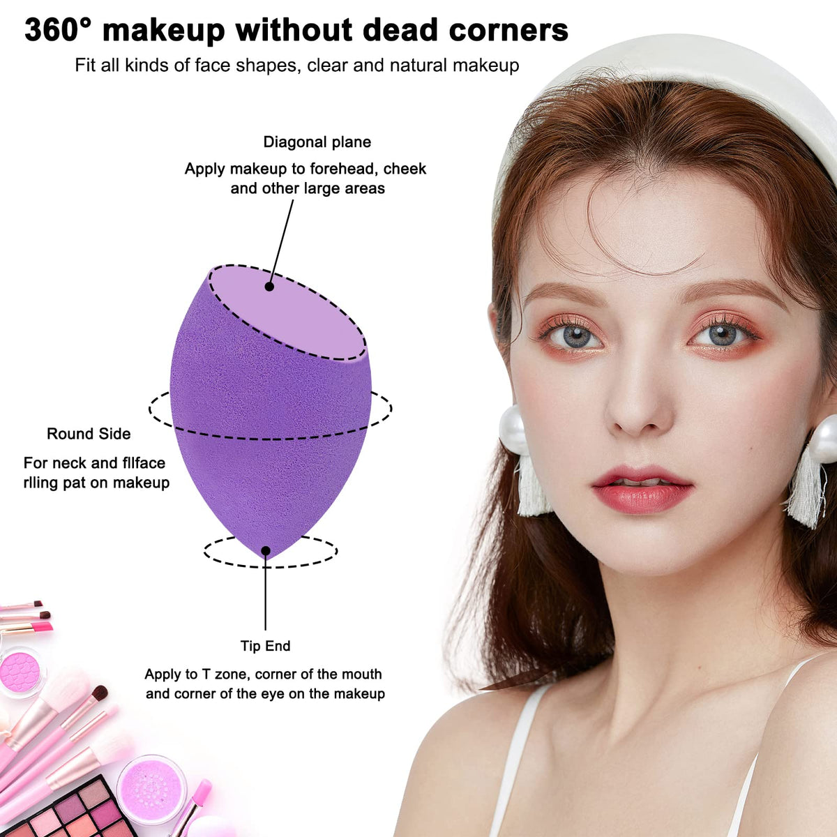 Scartink makeup sponge in use applying foundation