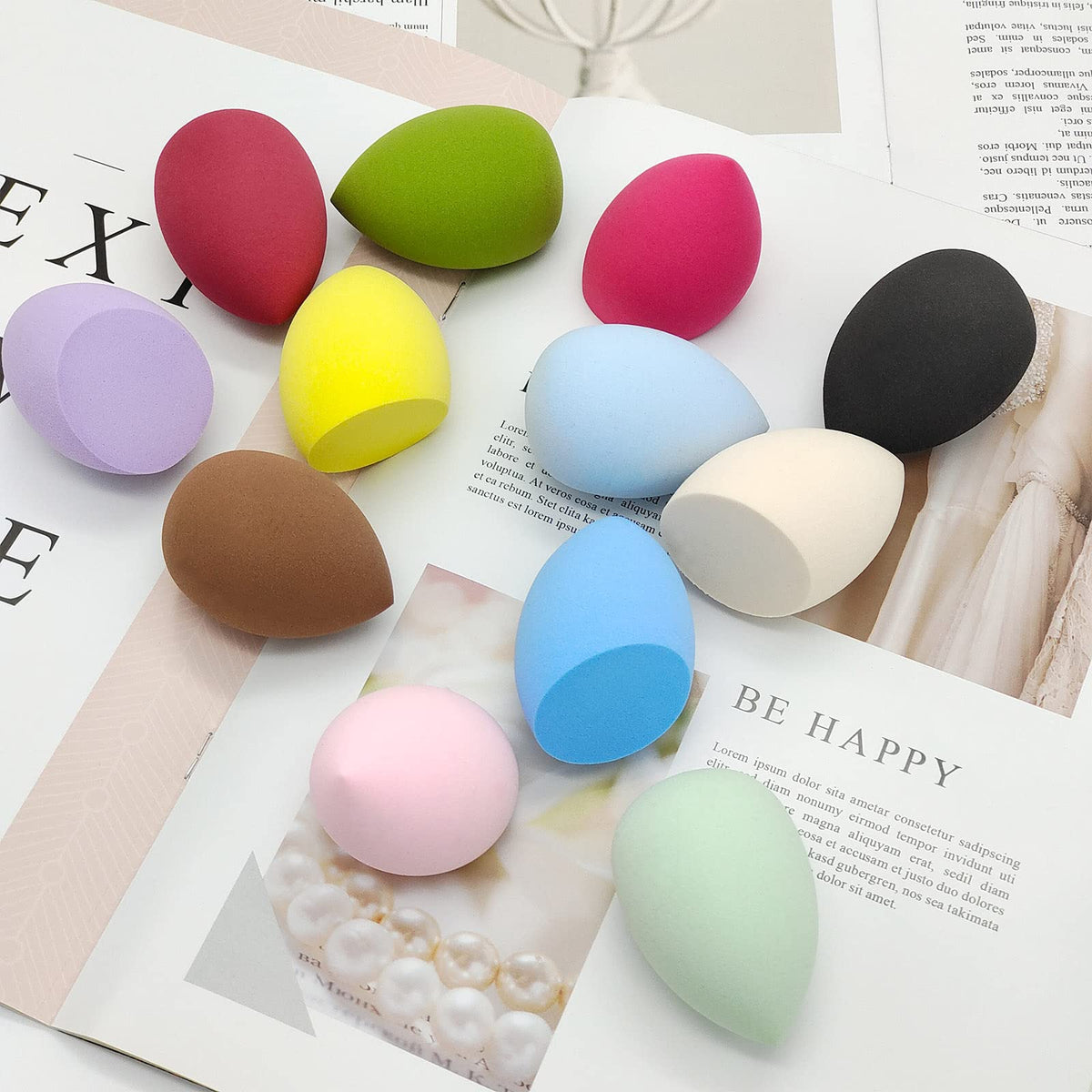 Scartink makeup sponge set with a blurred background of makeup products