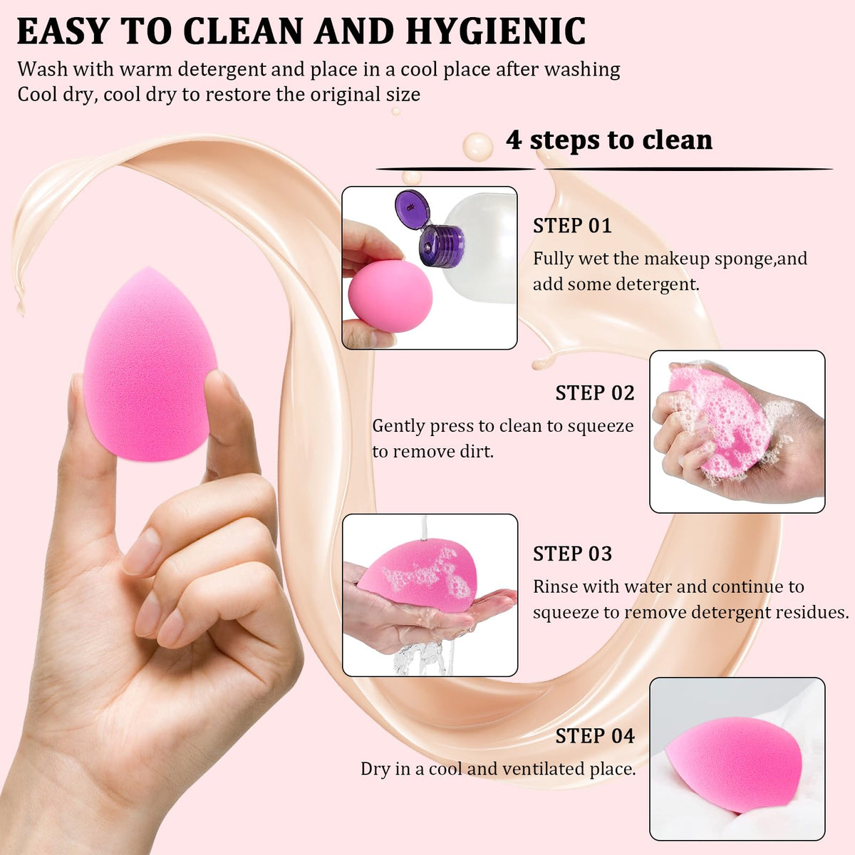 Scartink makeup sponges arranged in a circle