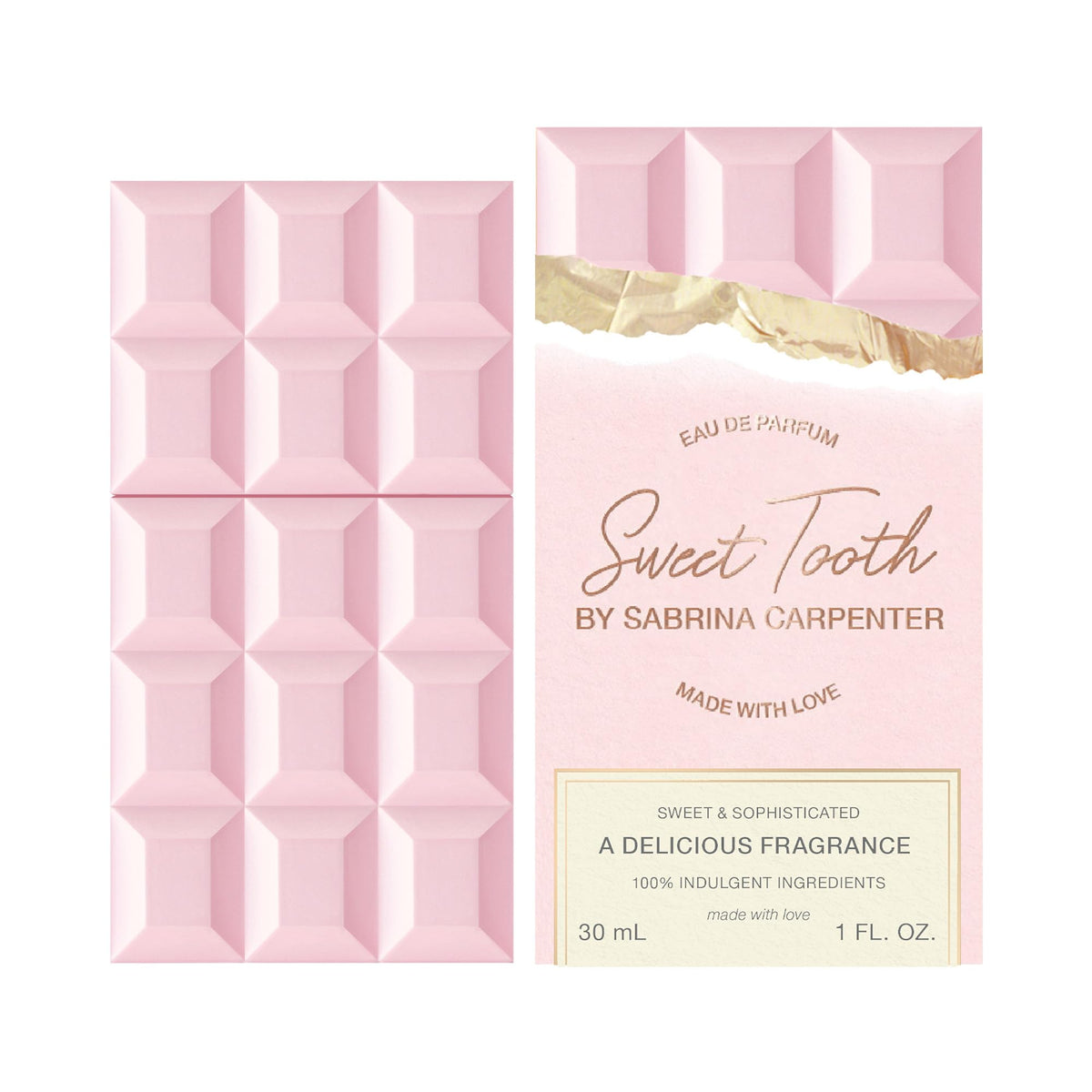 SCENT BEAUTY Sabrina Carpenter Eau de Parfum Sweet Tooth elegant bottle side view