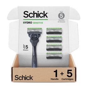 Schick Hydro Sensitive Razor front view with 5 blades