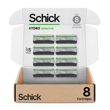 Schick Hydro Sensitive Razor Refills 8ct packaging front view