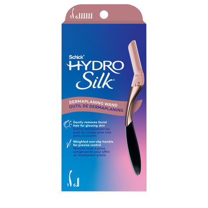 Schick Hydro Silk Dermaplaning Wand front view with refill blades