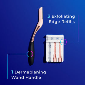 Schick Hydro Silk Dermaplaning Wand with blades in use