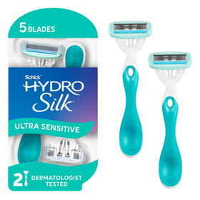 Schick Hydro Silk Disposable Razors front view with packaging