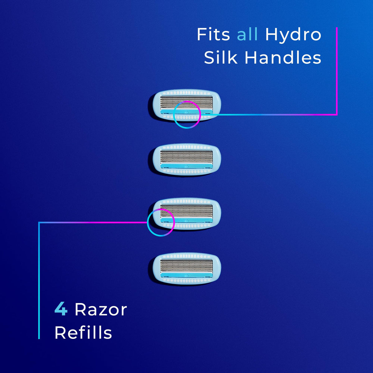 Schick Hydro Silk Moisture Razor Blade Refills in a beauty routine setting