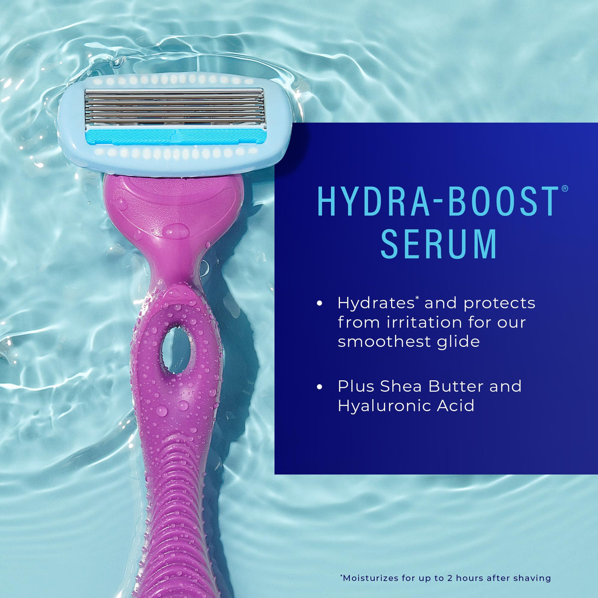 Schick Hydro Silk Moisture Razor Blade Refills on a bathroom counter