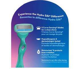 Schick Hydro Silk Razor Refills 4ct in a close-up view