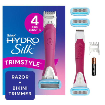 Schick Hydro Silk TrimStyle Razor front view with waterproof handle