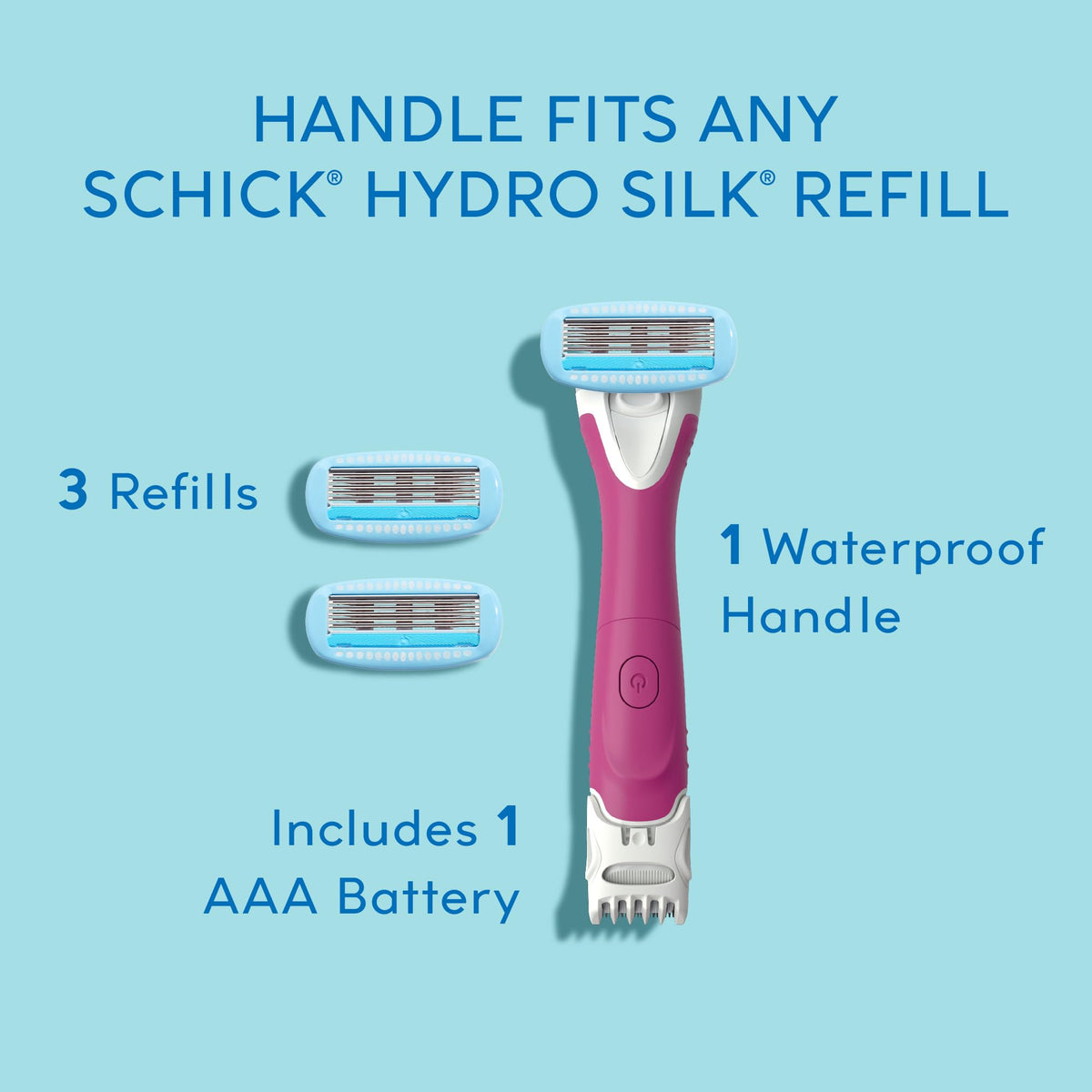 Schick Hydro Silk TrimStyle Razor showing 4 trimming lengths