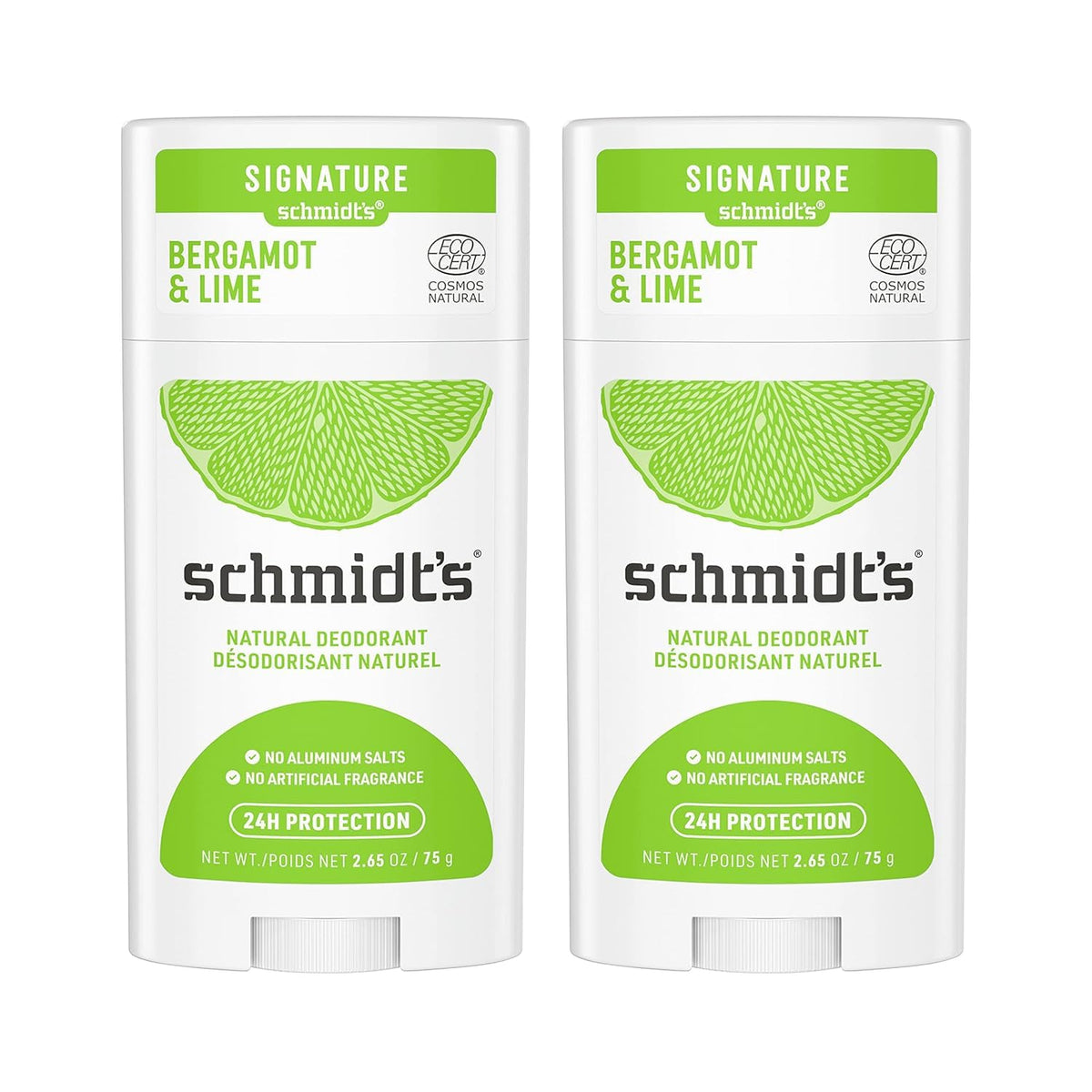 Schmidt's Bergamot & Lime Natural Deodorant front view