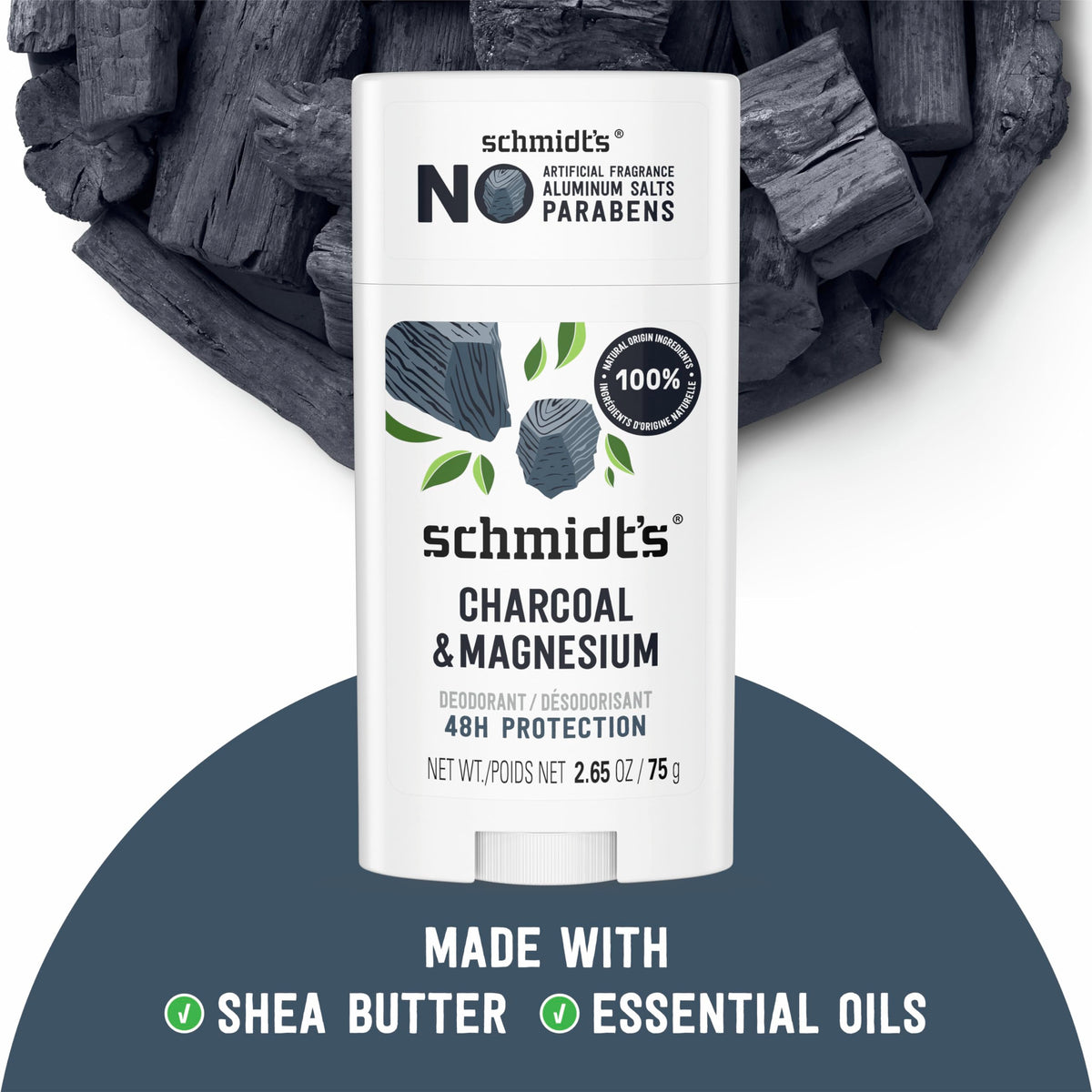 Schmidt's Charcoal & Magnesium Deodorant ingredients list