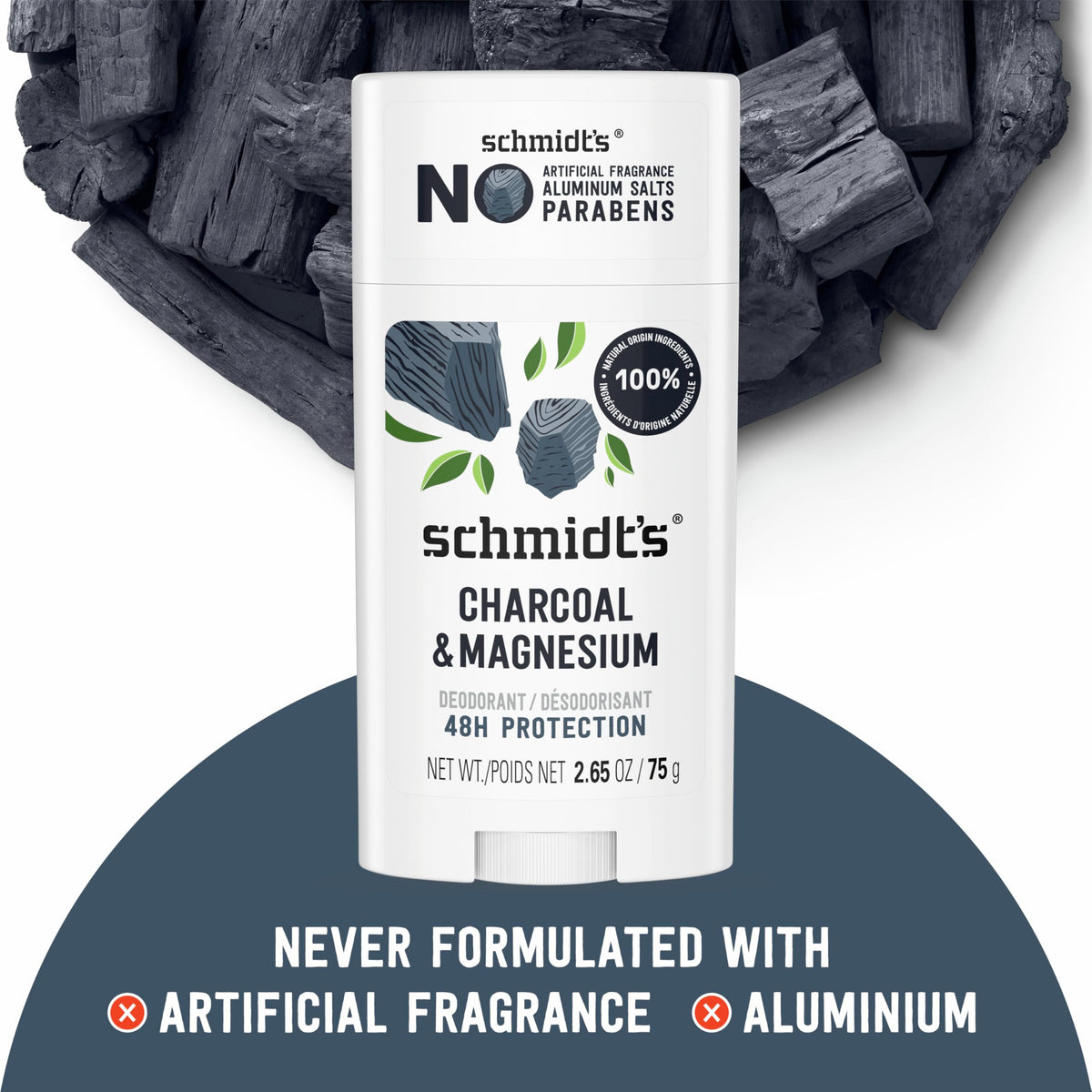 Schmidt's Charcoal & Magnesium Vegan Deodorant ingredient list