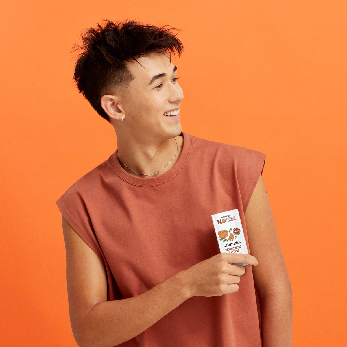 Schmidt's Sandalwood & Citrus Vegan Deodorant application demonstration